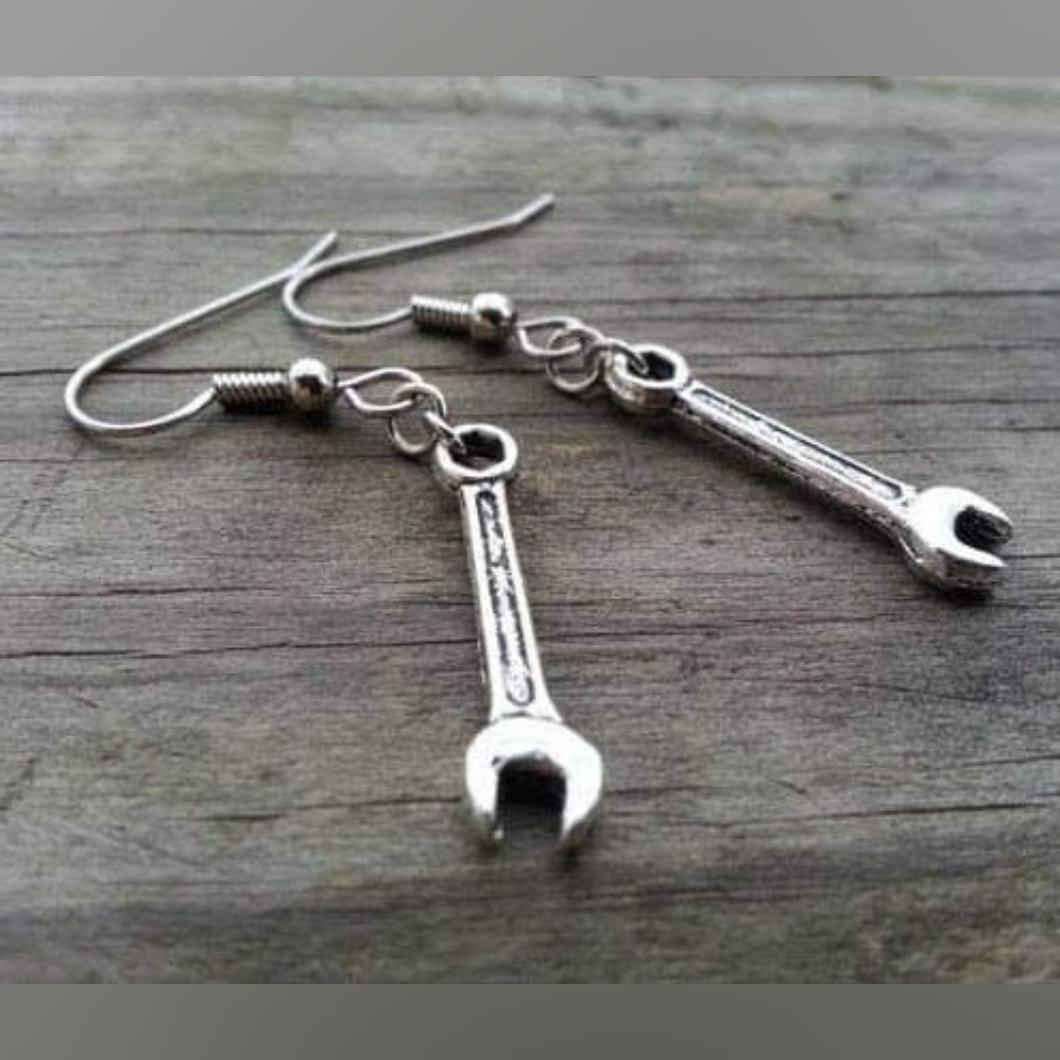 Wrench Mechanic Earrings Surgical Steel
